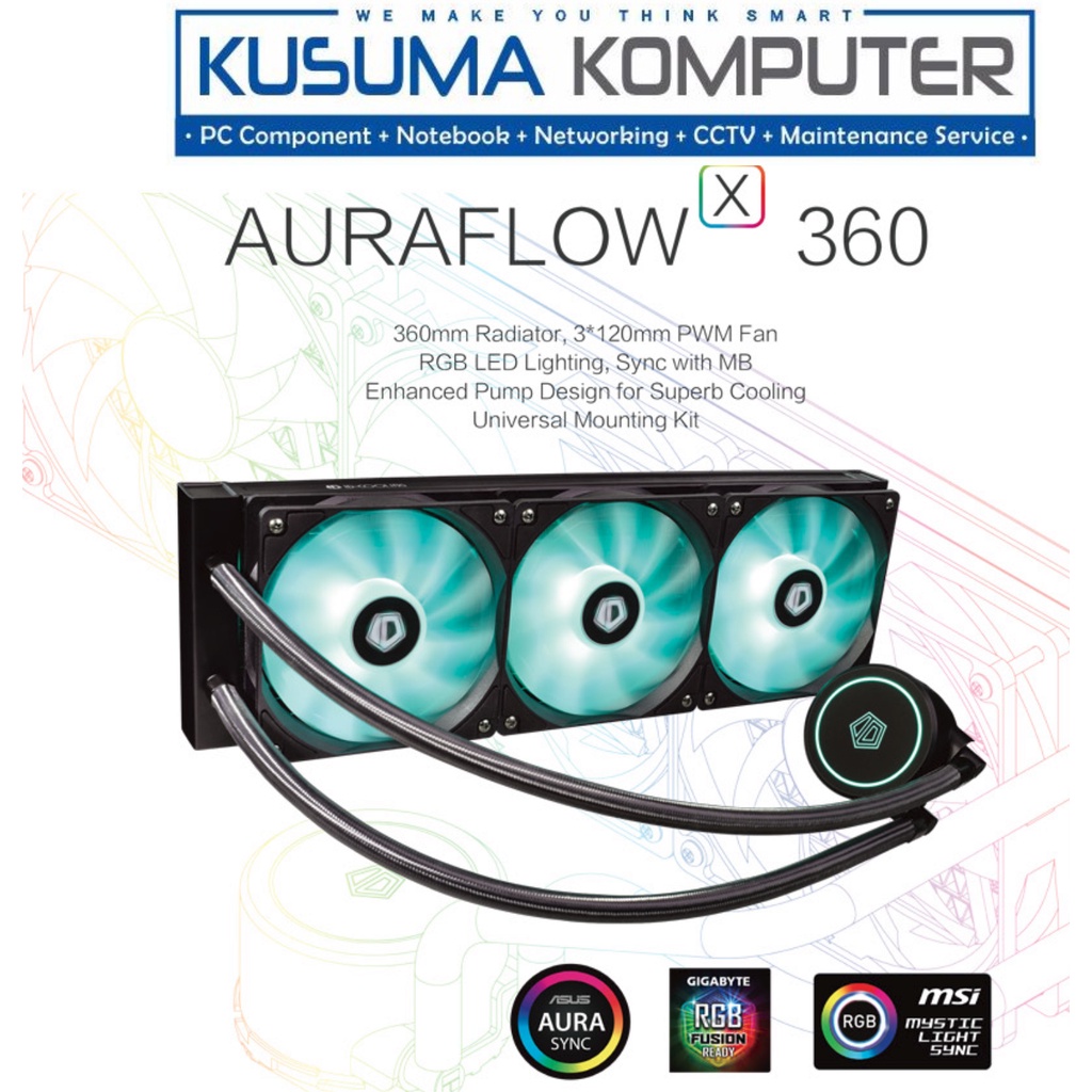 ID Cooling AURAFLOW X 360 RGB Water Cooling CPU Cooler Support LGA 1700