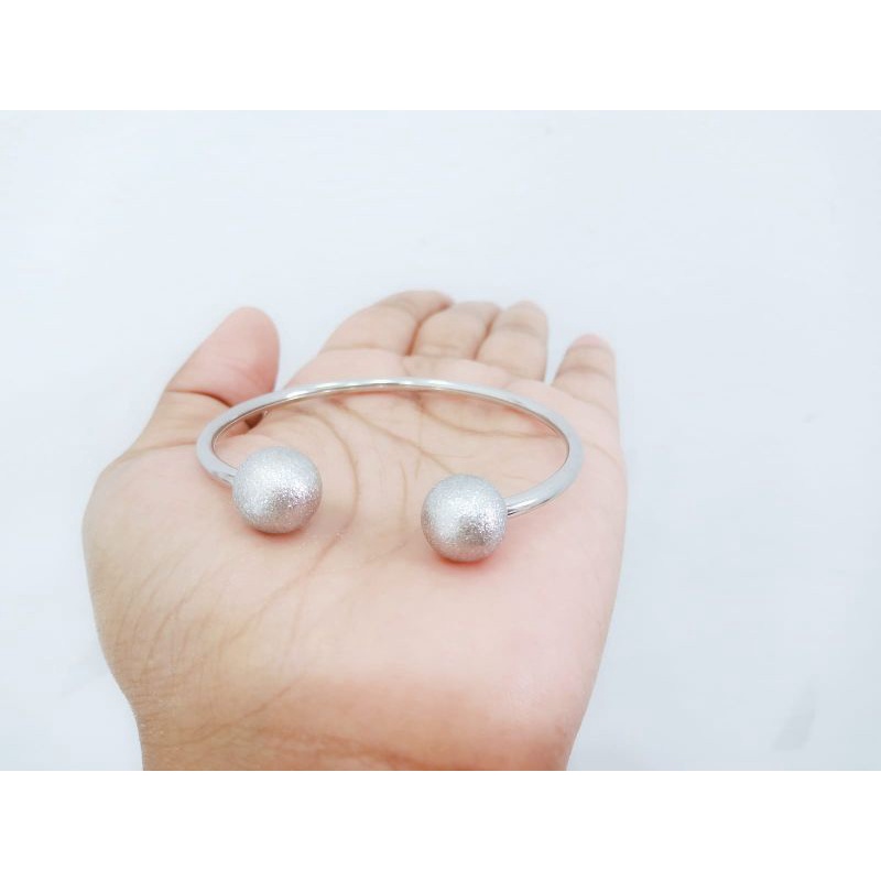 Gelang Tangan Titanium Silang  Bola Pasir Anti Karat Dan Anti Luntur