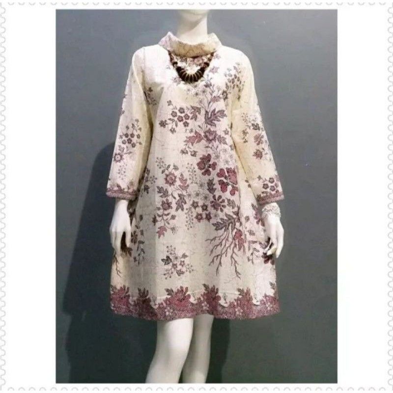 Atasan Batik Wanita Dolby Dolbi Dobby Tenun Sutra Tulis Katun ATBM Baron ATASAN BATIK WANITA MODERN-Natural Pink