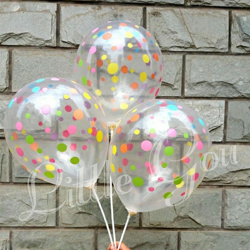 transparent Polkadot Latex Balloon / Balon Latex Transparan Dot