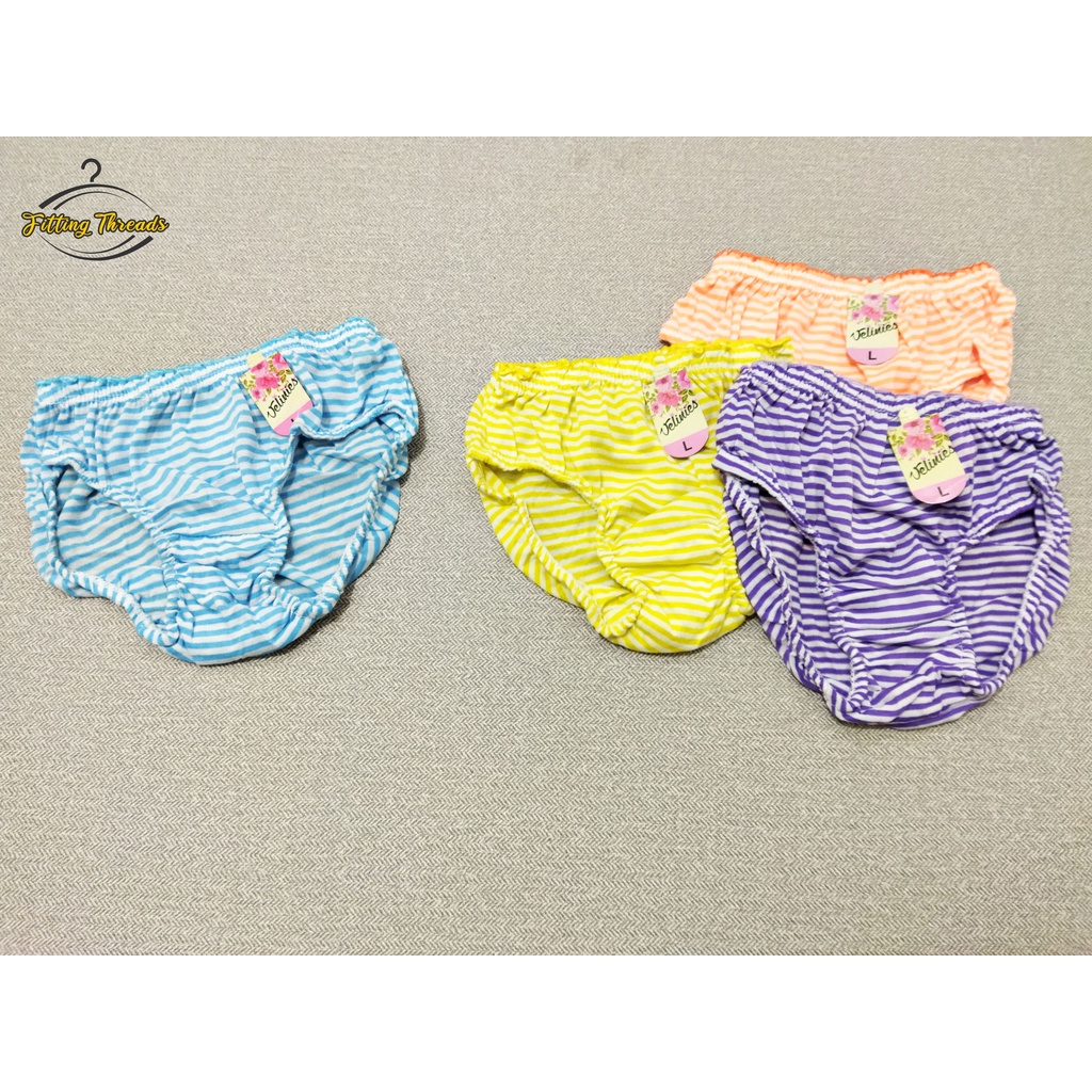 3 Pcs Daleman Celana Dalam Anak Perempuan Motif Salur Garis/ CD Sempak Anak Cewek Velinies