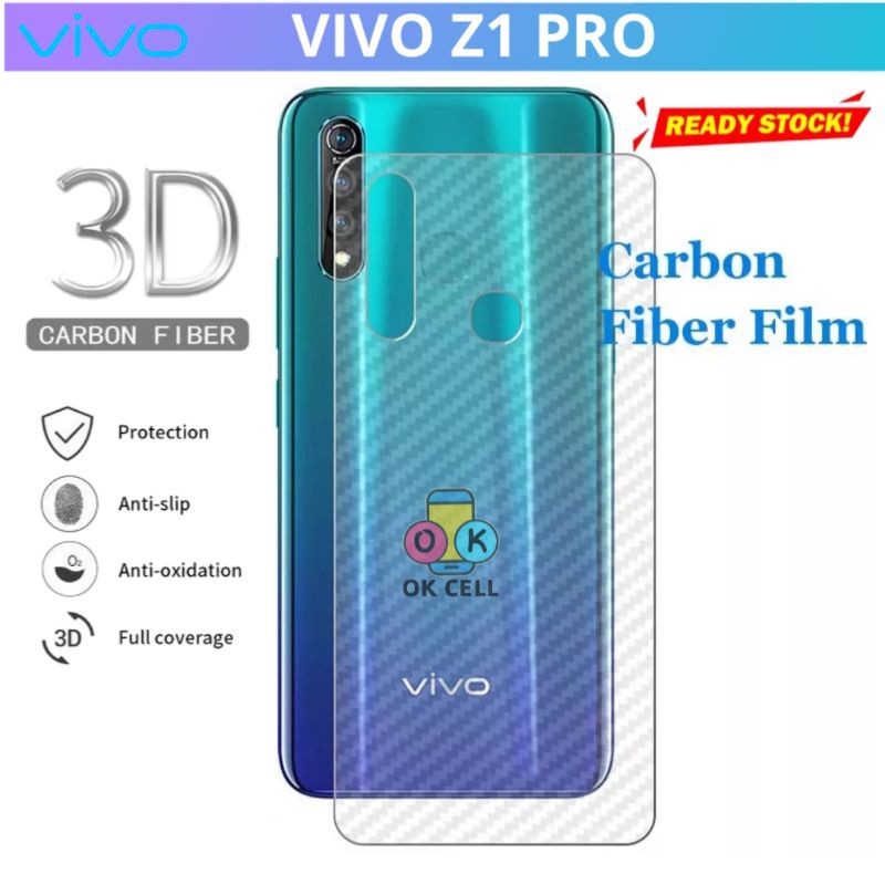 Skin Carbon Fiber Vivo Z1 Pro - Garskin Karbon Vivo Z1pro Pelindung Anti Gores Belakang Premium