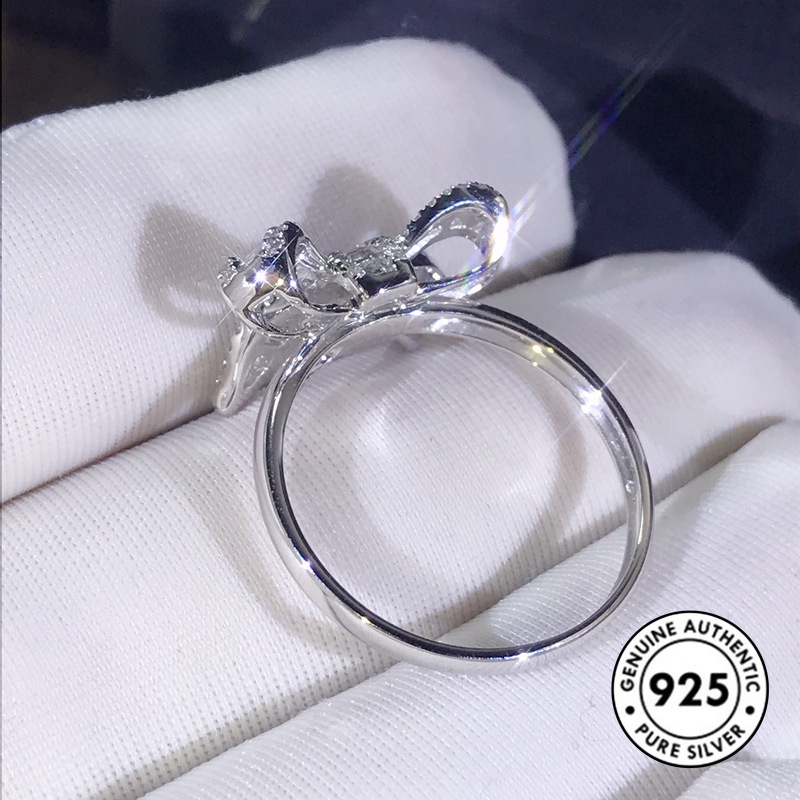 Cincin Desain Pita Bahan S925 Silver Untuk Wanita