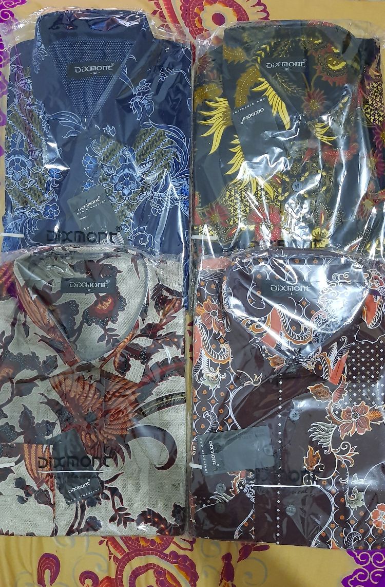 Kemeja Batik Pria Lengan Panjang Bl33 Katun Motif Modern Dixmont Semi Slimfit Premium