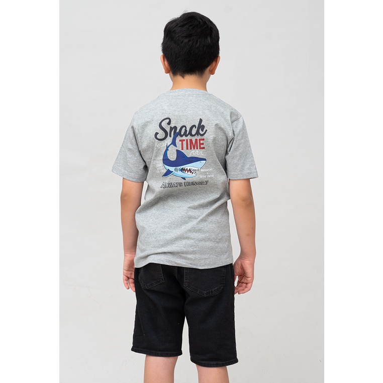 Little Fresco - Kaos Anak Tee Always Hungry Shark Abu