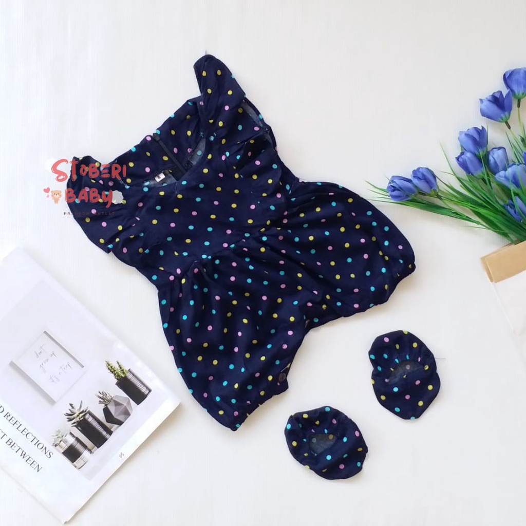 PUNCAK 3.3 stoberi baby - BBB JUMPSUIT ZEELAA setelan anak perempuan jumper bayi motif bunga lucu free sarung kaki PART 2