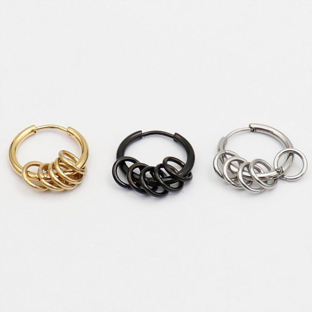 Needway Telinga Gesper Punk Sederhana Stainless Steel Fashion Perhiasan Coil Pria Wanita Anting