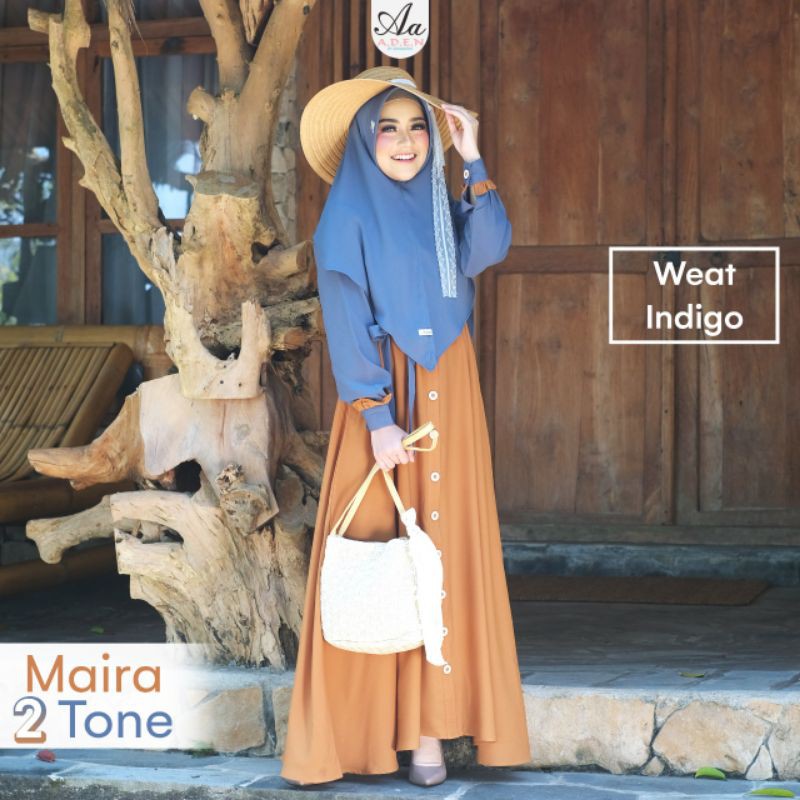 Gamis Syar'i Maira 2 Tone