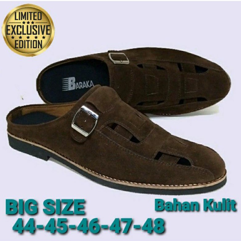 Sepatu Sandal Bapak bapak Selop Bustong BIG SIZE 44-45-46-47 Half shoes Formal Pria Dewasa Ukuran JU