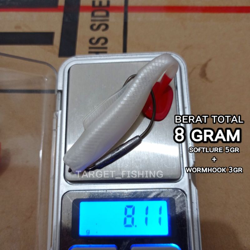 Soft Lure PADDLE POP 8CM Lengkap Kail Worm Hook - Umpan Casting Gabus / Kerandang / Haruan