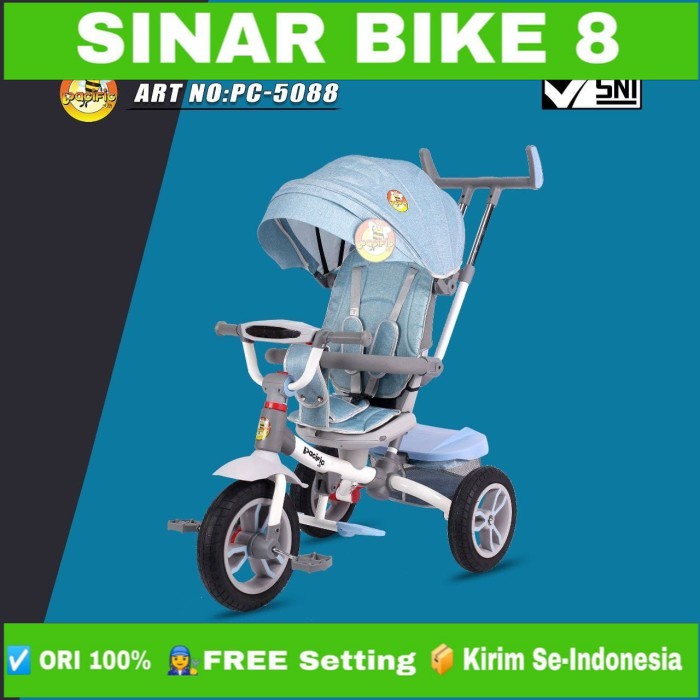 Sepeda Roda Tiga Tricycle Anak PACIFIC 5088 Kursi Bisa di Putar