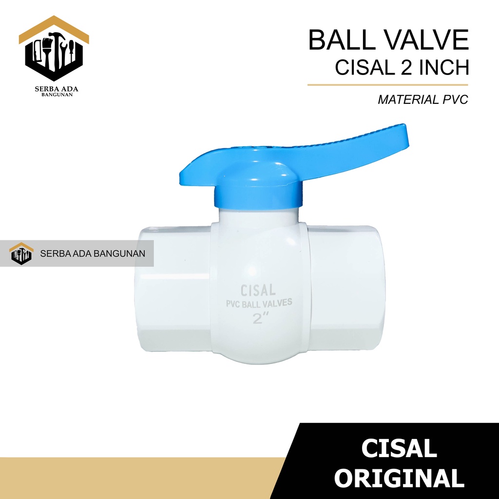 STOP KRAN ON OFF BALL VALVE /  BALLVAVLE PVC 2INCH DIM MADE TAIWAN KRAN PIPA AIR SALURAN JUMBO TEBAL