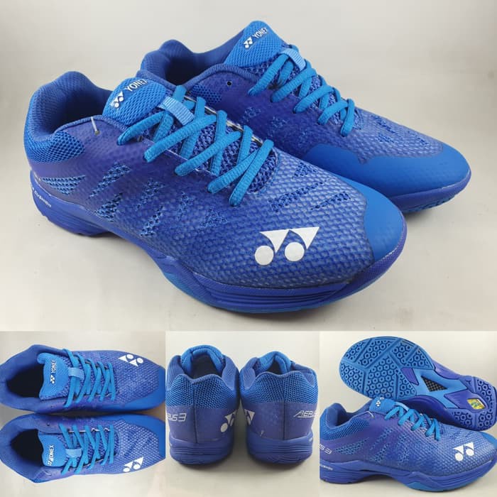 Sepatu Badminton Yonex Power Cushion Aerus 3 Court Blue Biru - Biru 37