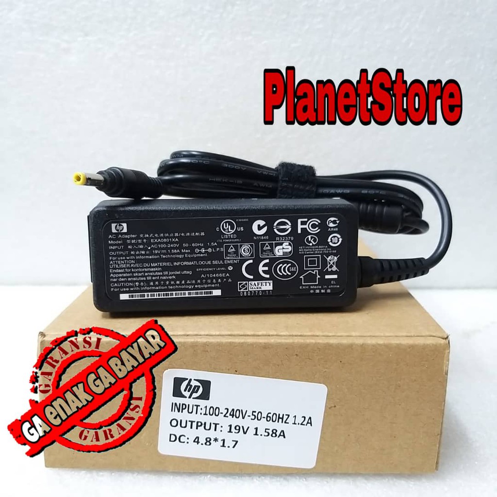 Adaptor HP 19v 1.58a HP MINI 1000 Series 1001TU NE570PA 1001XX NC953AS 1002TU NE571PA Original