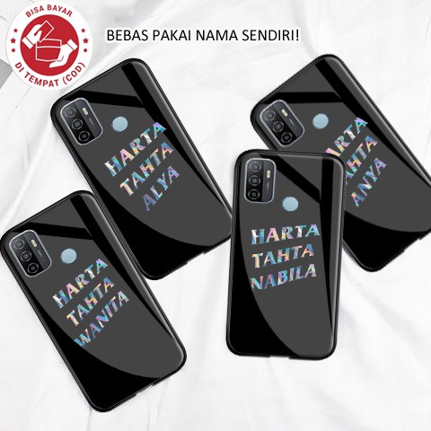 Softcase Glass Kaca Harta Tahta Wanita Oppo A53 Type Lain dichat  [M70] Costume Case Casing HP