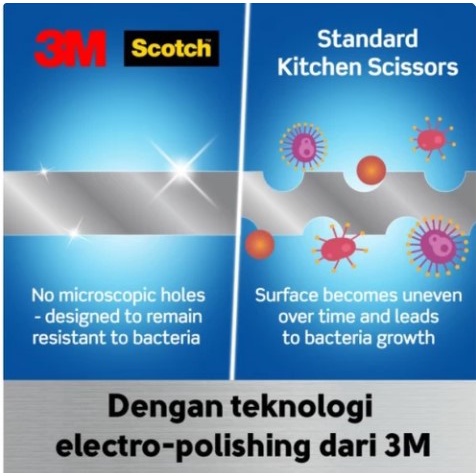 3M SCOTCH Premium Kitchen Scissor Gunting Dapur Stainless Steel Anti Karat Serbaguna 1pc