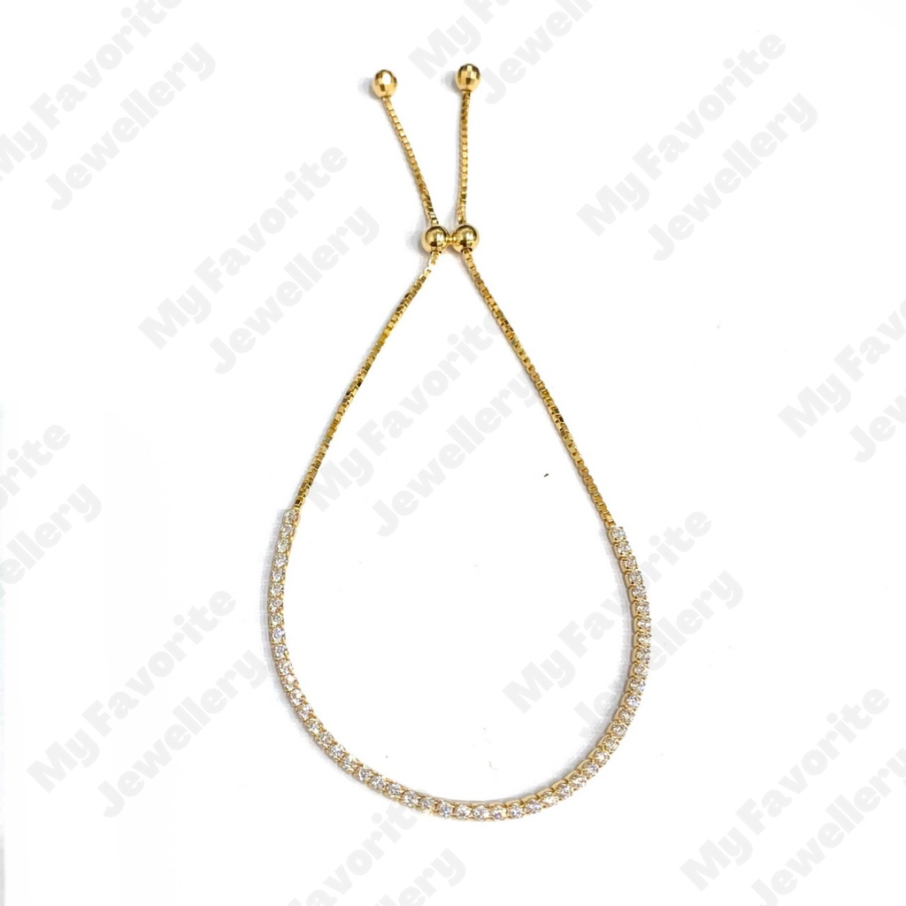 Gelang Serut Permata Baris Emas Asli Kadar 700