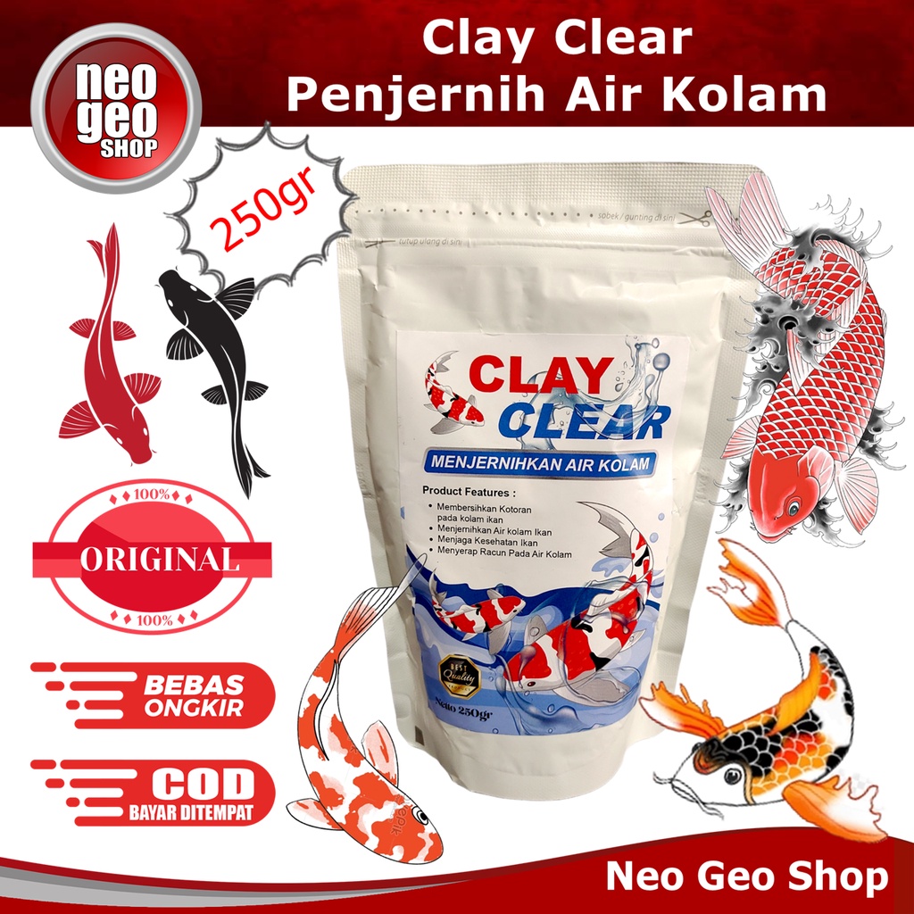 Clay Clear PUTIH 250gr Calcium Montmorillonite Penjernih Kolam Koi