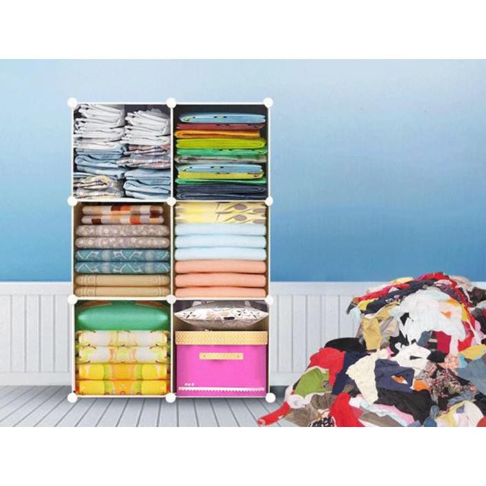  Lemari  pakaian rak serbaguna susun  plastik lemari  baju 