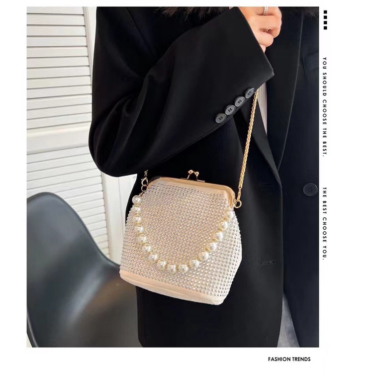 Tas Selempang Wanita Manik Import Mutiara Model Terbaru Dan Kekinian Fashion Korea FA1056