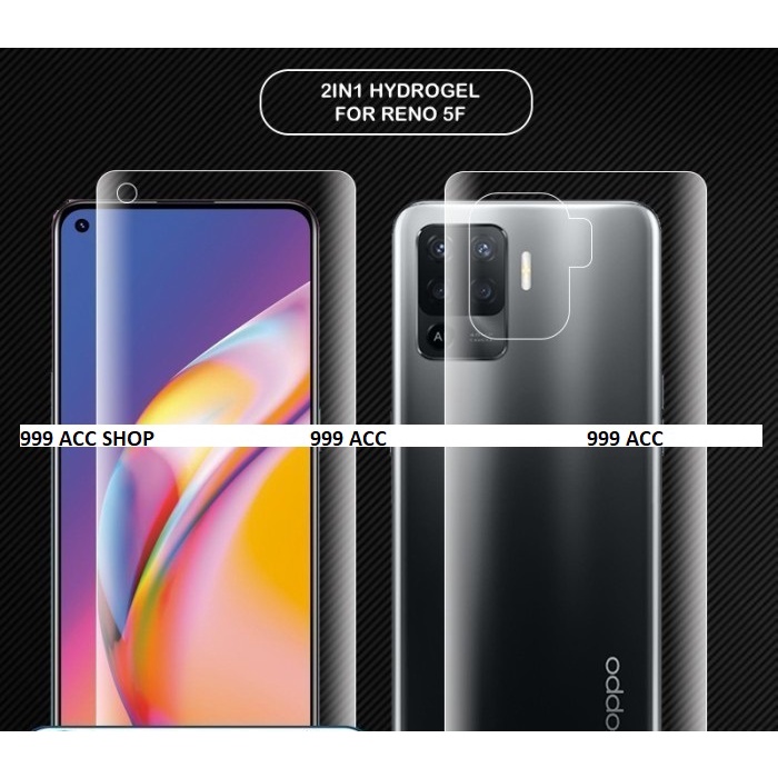 OPPO RENO 5F RENO 5 RENO 5 5G RENO 4 RENO 4 RENO 4 PRO ANTI GORES HYDROGEL FULL SET CLEAR BENING DEPAN DAN BELAKANG PLASTIK SCREEN GUARD PELINDUNG LAYAR FULL COVER TRANSPARAN PELINDUNG BELAKANG ANTI JAMUR SKIN GARSKIN