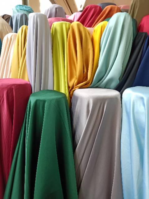 Harga per 1/2m kain/bahan satin VELVET PREMIUM banyak warna
