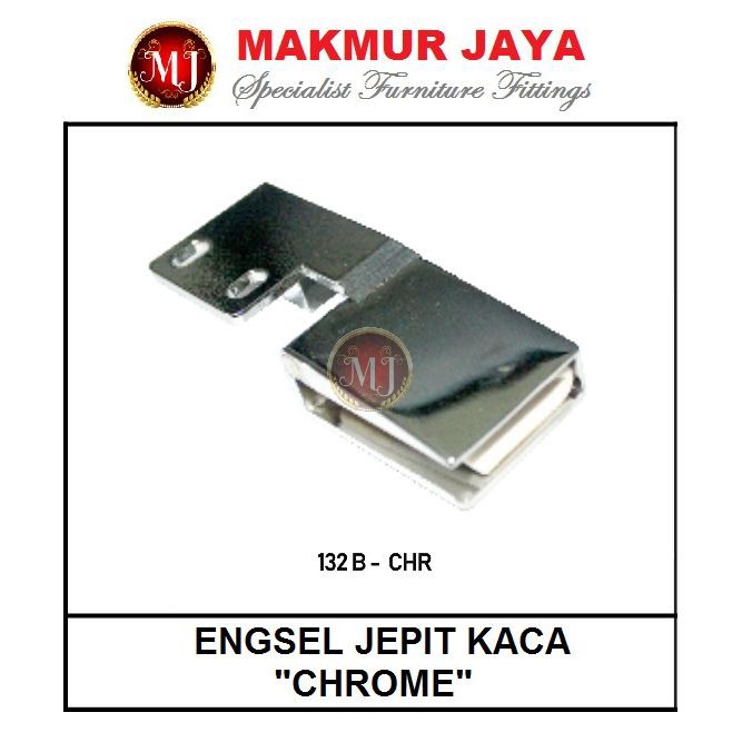 Engsel Jepit Kaca Chrome / Engsel Pintu Lemari Kaca