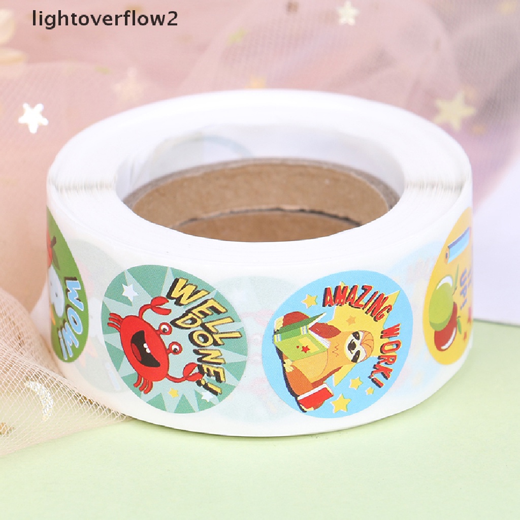 (lightoverflow2) 500pcs / Set Stiker Motif Kartun Hewan Lucu Untuk Hadiah Anak