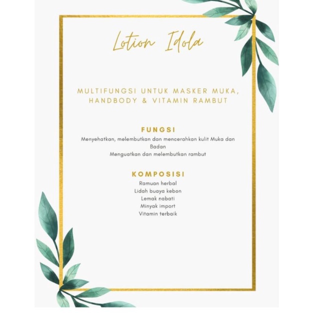 Masker & Lotion idola