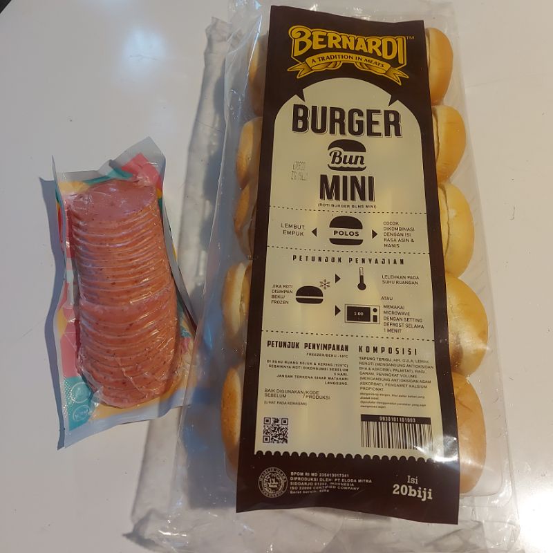 

paket burger mini roti plus beef