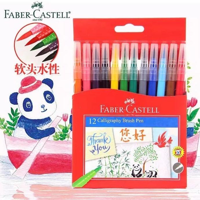 

[[COD]] Calligraphy brush pen set Faber castell 12 warna TERUJI Kode 129