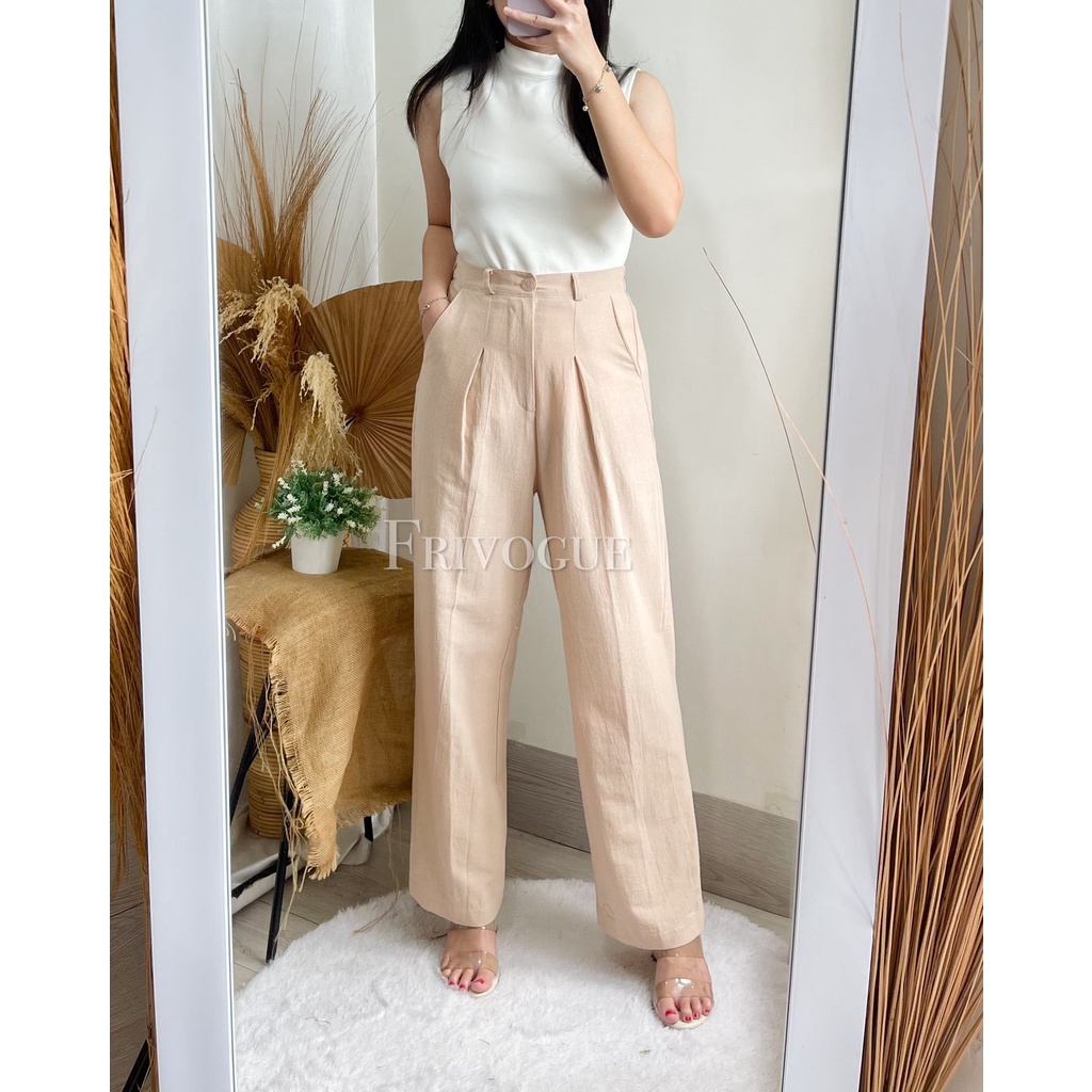 FRIVOGUE Sera Linen Culotte Pants