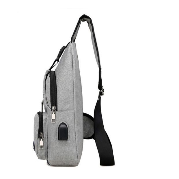 Tas Selempang Pria B295 USB Port Sling Bag