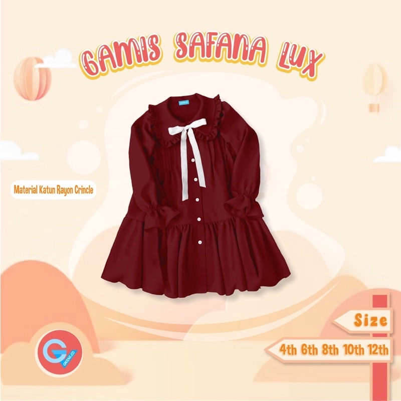 Gamis Safana Lux by Goove.co || Gamis Anak Crinkle || 4T - 12T  GAMIS SAFANA LUX BY GROOVE