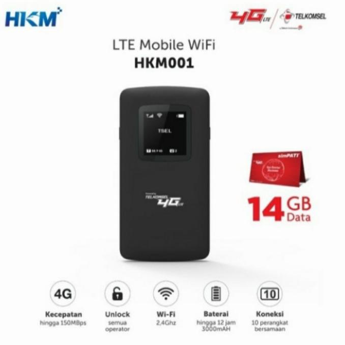 Modem HKM 001 Mifi Modem Wifi 4G Unlocked Free Tsel 14GB Quick Seller