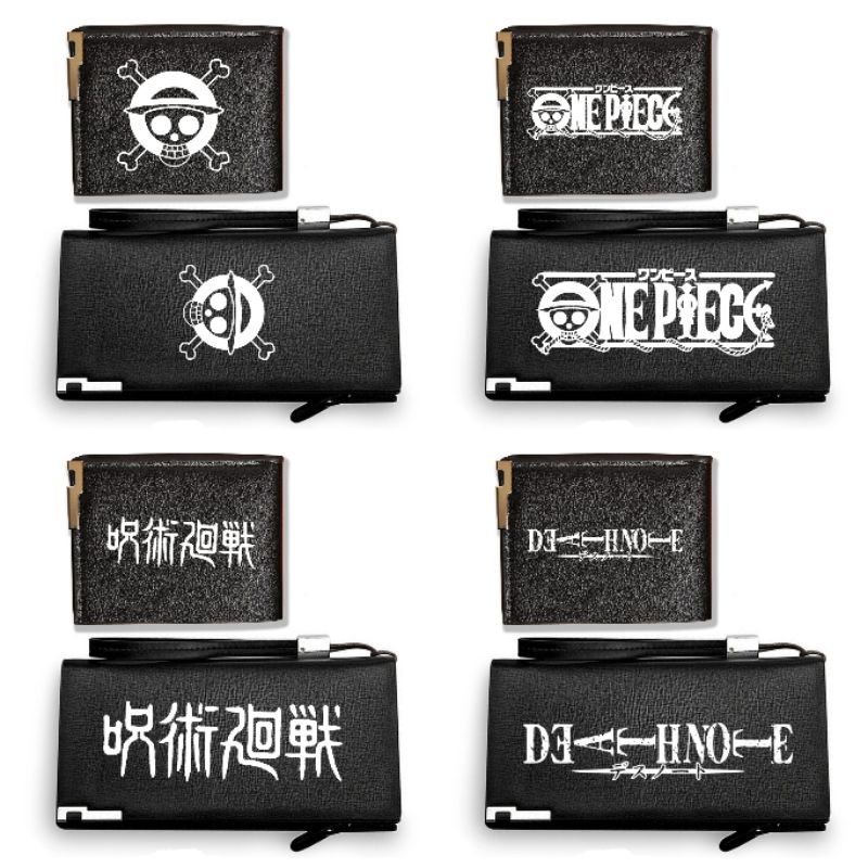 Dompet jujutsu kaisen / Dompet one piece/ distro kulit hitam pria import