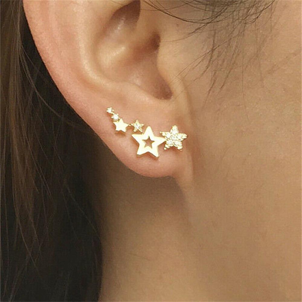 Preva Star Anting Pesta Tusuk Silver Gold Rose Gold