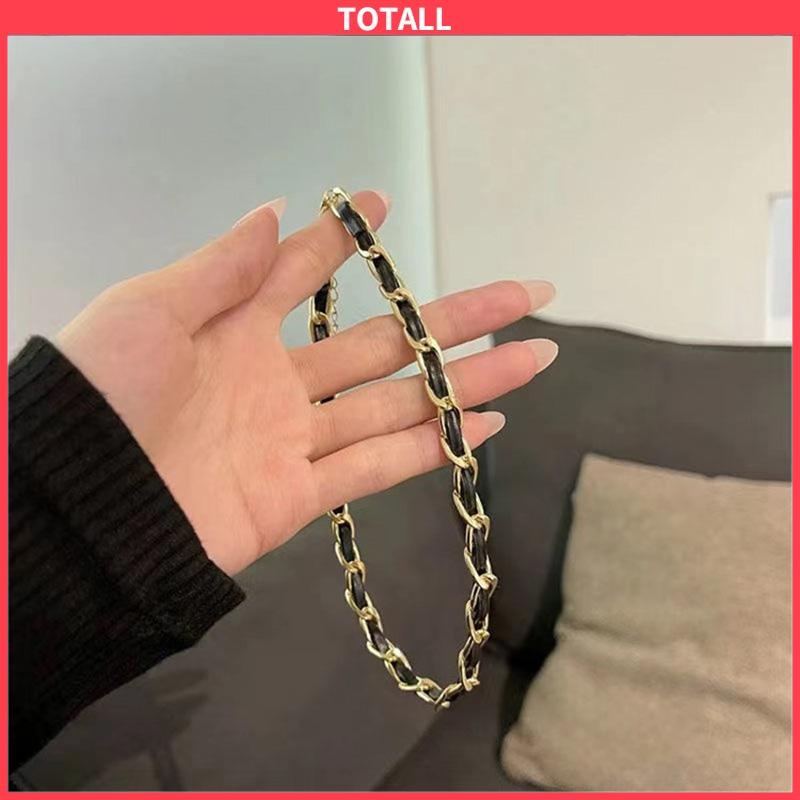 COD Vintage High-end Kalung Fashion Niche Kulit Jalinan Kalung Wanita Rantai Tulang Selangka-Totall