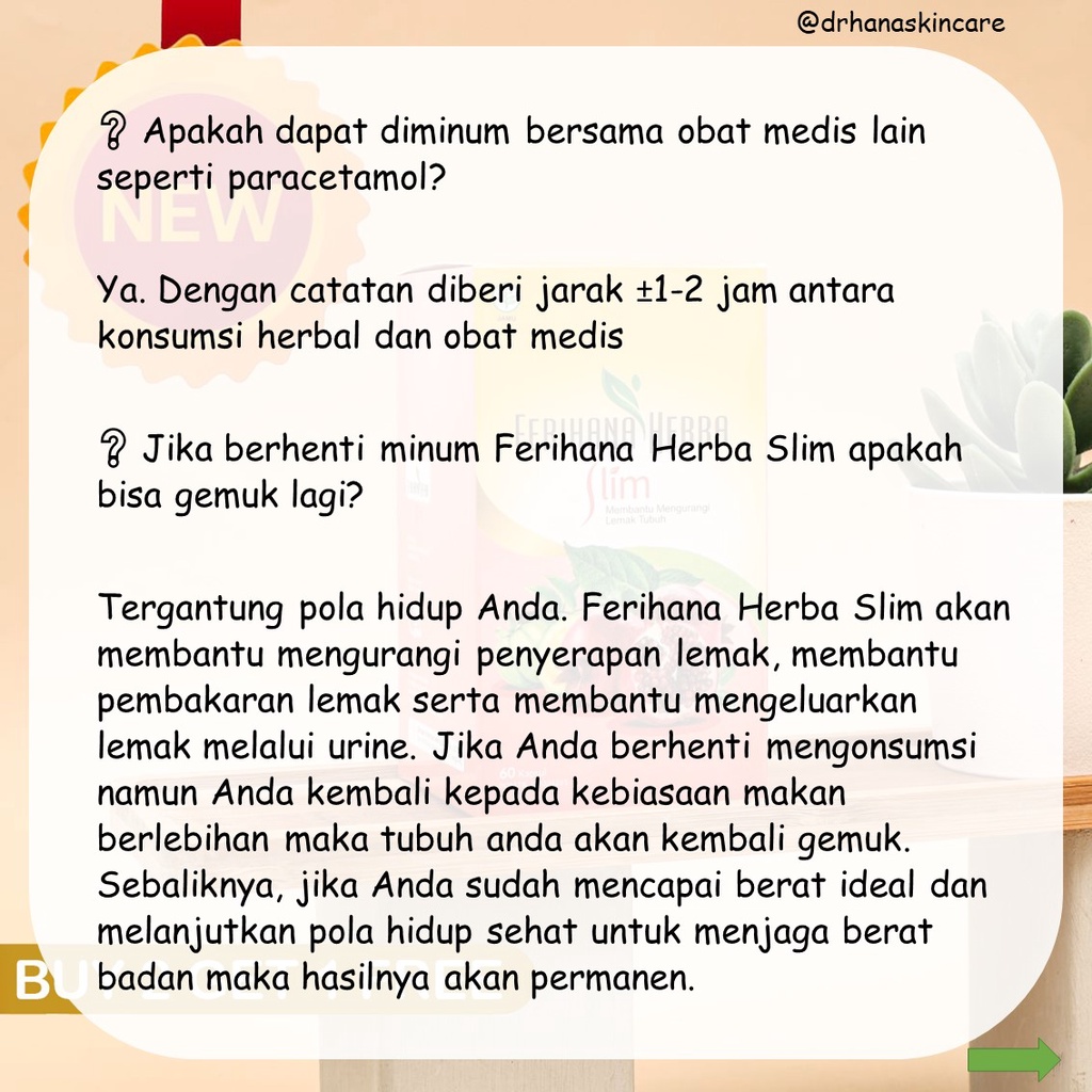 Ferihana Herba Slim Merupakan Kapsul untuk Diet Menurunkan Berat Badan atau Pelangsing