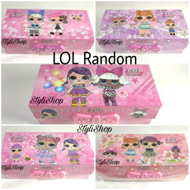 Kotak Pensil Kode / Sandi 3 Tingkat SQW095, Tempat Alat Tulis dengan Kode-LOL Random