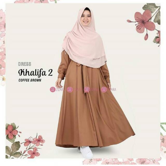 Gamis Khalifa 2 Toyobo Coffee Brown Zizara