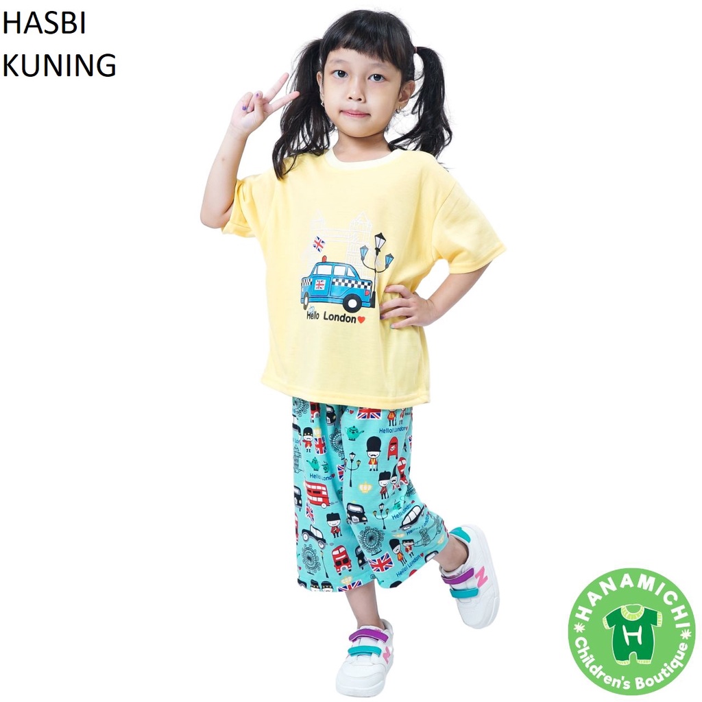 Hanamichi HASBI Baju Tidur Anak Lengan Pendek Celana 3/4