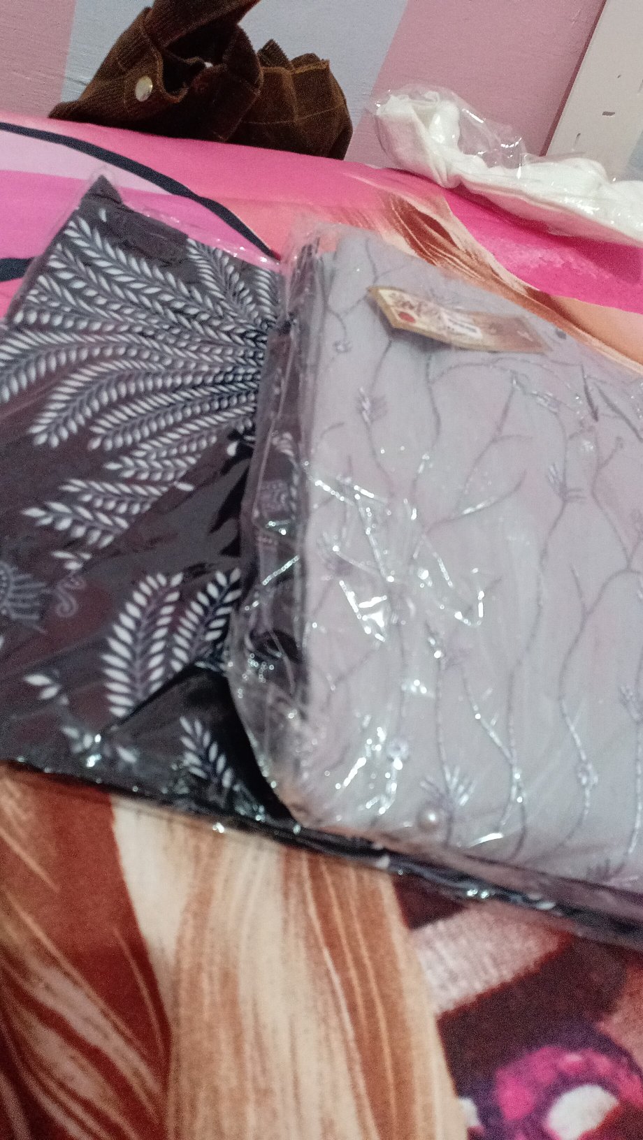 (ready Lengkap 4 Warna) Couple Batik Tile Brukat Mika Padi Putih Rona Selendang