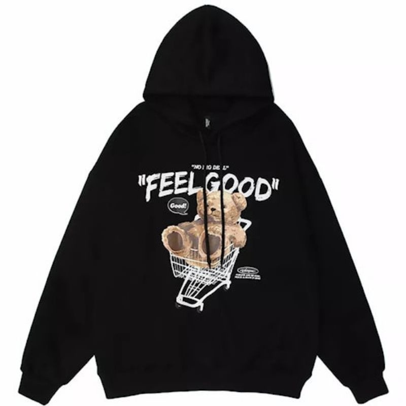 FEEL GOOD TEDDY Hoodie Sweater Oversize | Outerwear Pria Wanita Terbaru Fashion Terkini Korean Style