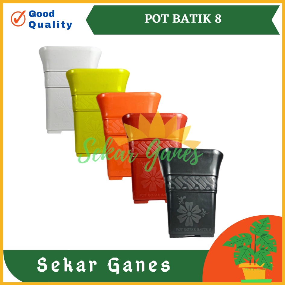 POT KOTAK KECIL SOFI 8 CM / KOTAK BATIK 8 CM PUTIH HITAM POT CACTUS KATUS SEKULENPOT NKT KOTAK 88