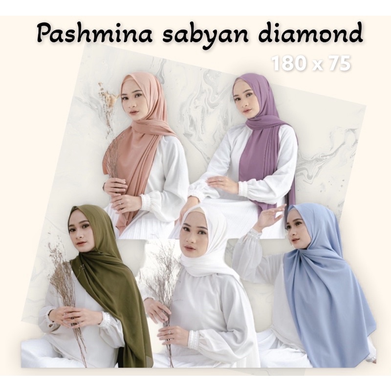 (180cm x 75 cm)JILBAB HIJAB PASHMINA DIAMOND /PASHMINA SABYAN