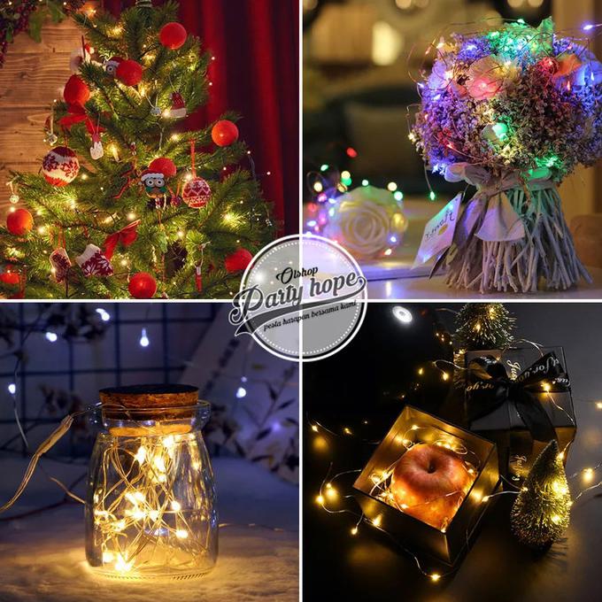 LAMPU TUMBLER KAWAT LED RGB / LAMPU HIAS BATRAI LED KAWAT WARNA WARNI