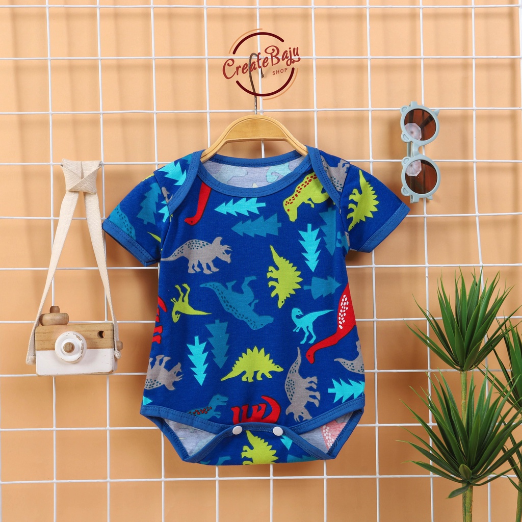 BAJU BAYI JUMPER BAYI 3-12 BULAN JUMPSUIT BAYI MOTIF PRINTING DINO CEMARA FASHION TERMURAH