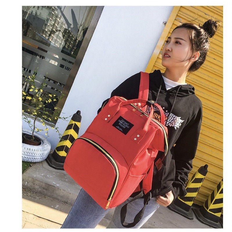 TAS BAYI 6006 - Tas Perlengkapan Bayi LTS POLOS Diaper Bag Tas Popok Travelling Ransel Backpack - H1