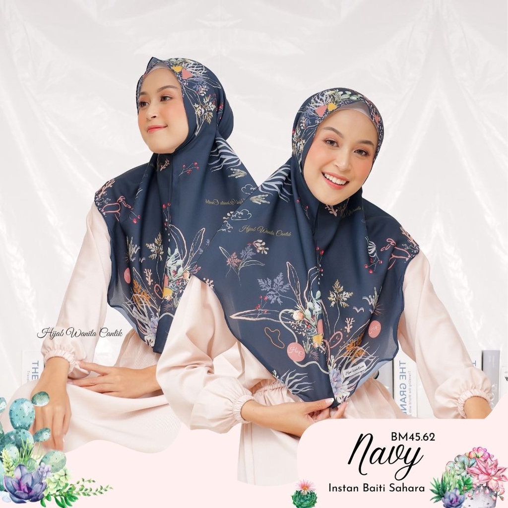 Hijabwanitacantik - Instan Baiti Sahara | Hijab Instan | Jilbab Instan-Navy
